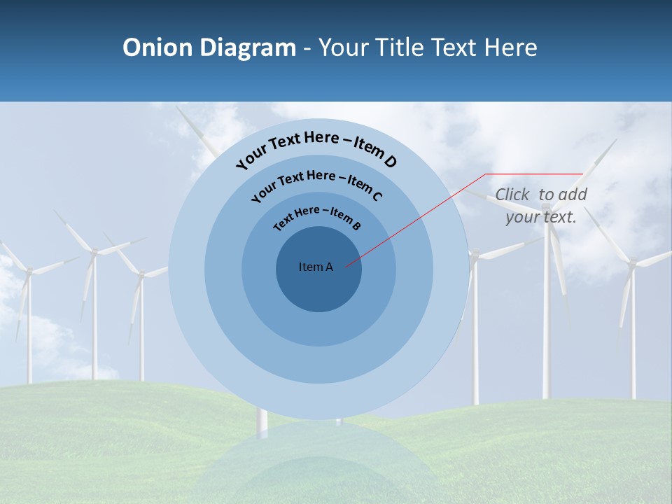A Group Of Wind Turbines On A Green Hill PowerPoint Template