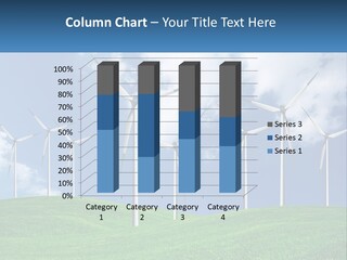 A Group Of Wind Turbines On A Green Hill PowerPoint Template