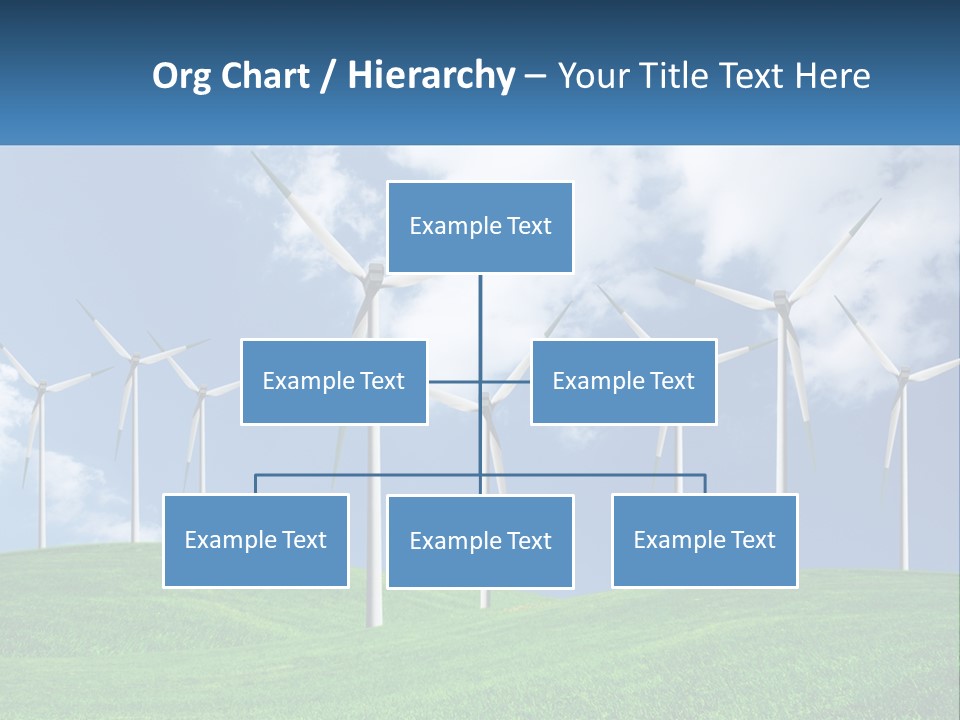 A Group Of Wind Turbines On A Green Hill PowerPoint Template
