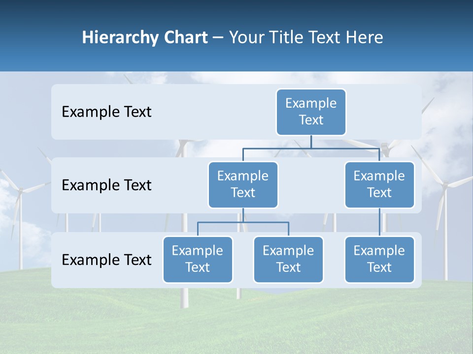 A Group Of Wind Turbines On A Green Hill PowerPoint Template