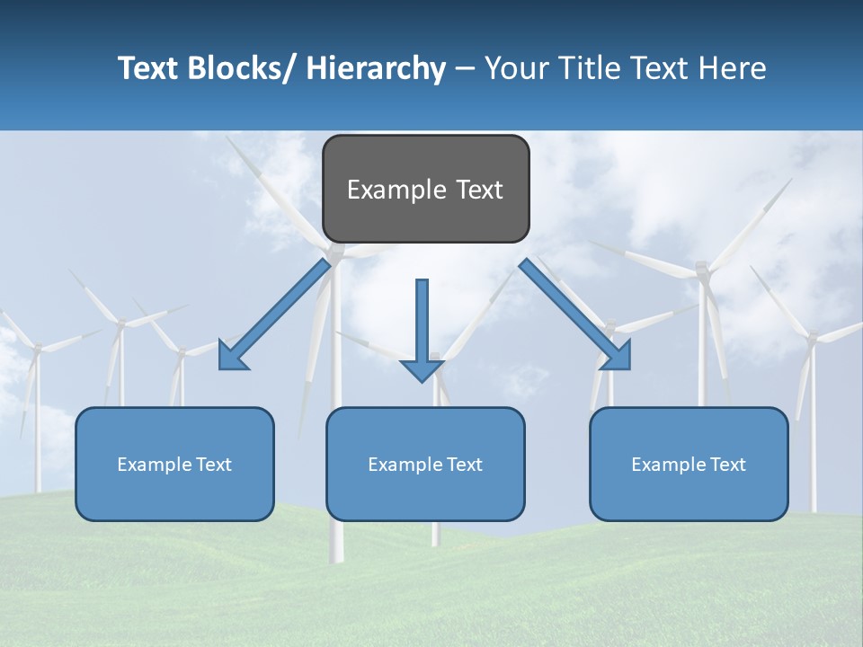 A Group Of Wind Turbines On A Green Hill PowerPoint Template