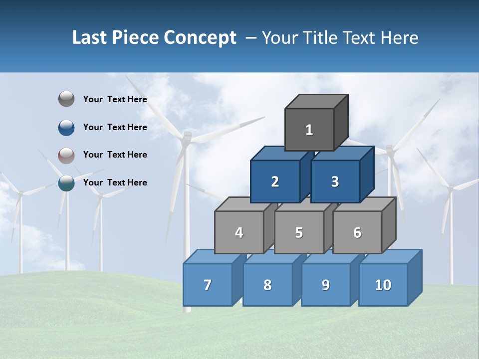 A Group Of Wind Turbines On A Green Hill PowerPoint Template