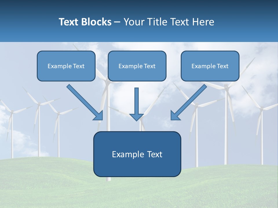 A Group Of Wind Turbines On A Green Hill PowerPoint Template