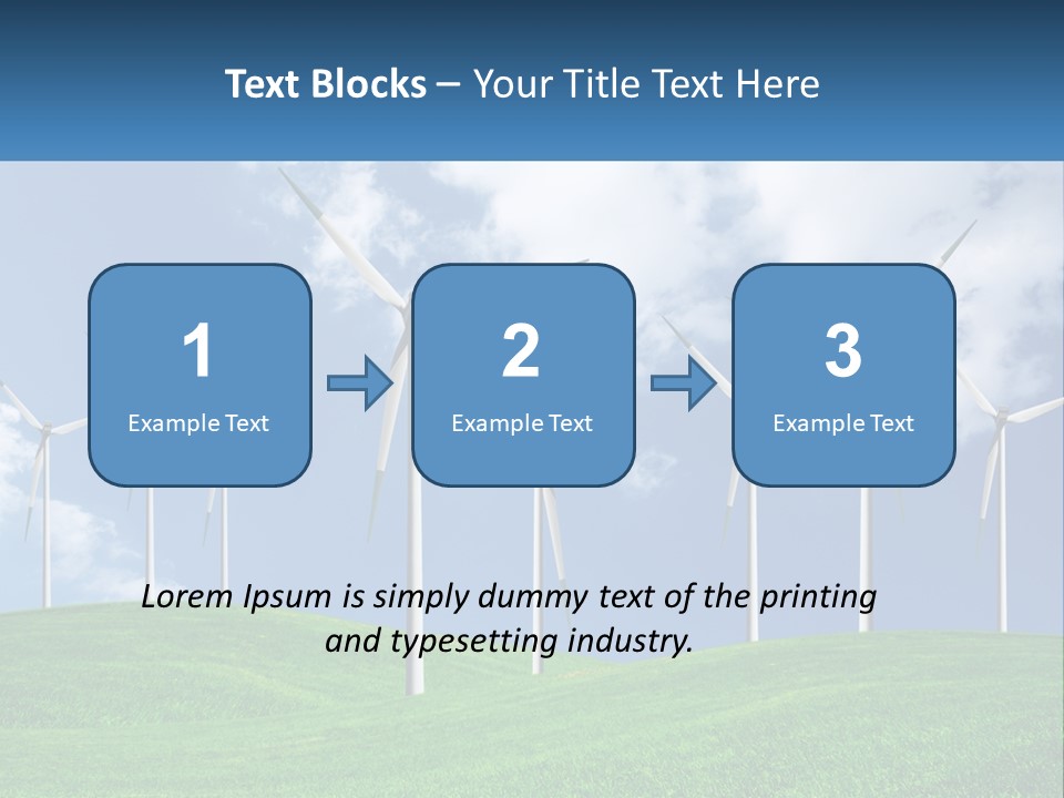 A Group Of Wind Turbines On A Green Hill PowerPoint Template