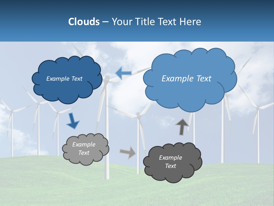A Group Of Wind Turbines On A Green Hill PowerPoint Template