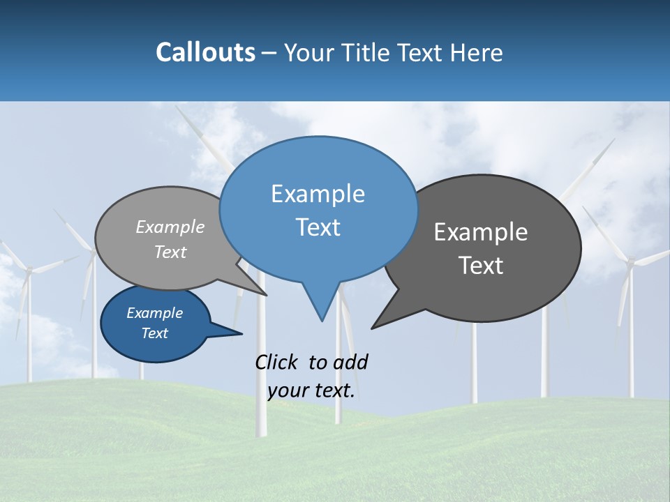 A Group Of Wind Turbines On A Green Hill PowerPoint Template