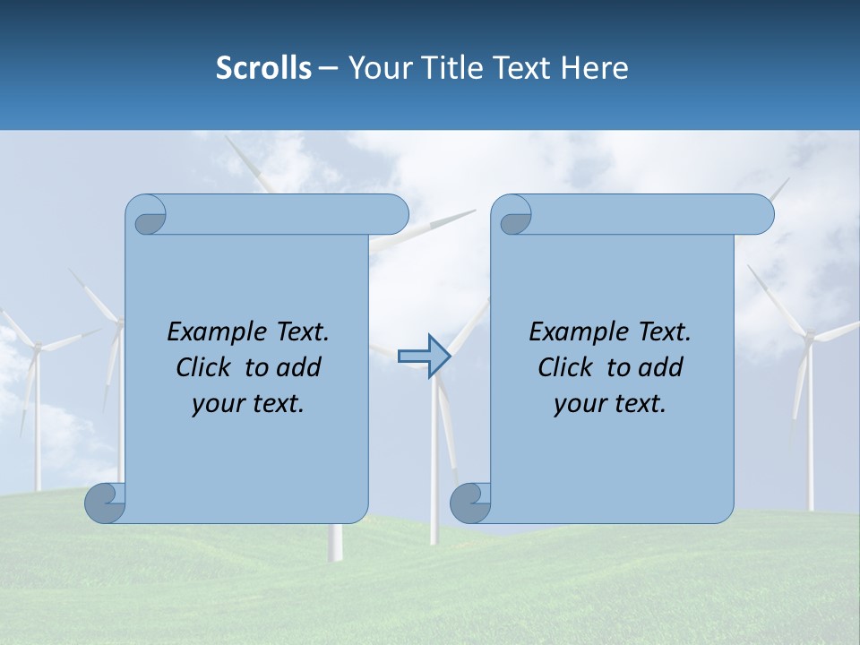 A Group Of Wind Turbines On A Green Hill PowerPoint Template