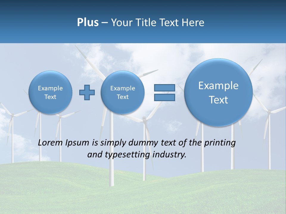 A Group Of Wind Turbines On A Green Hill PowerPoint Template