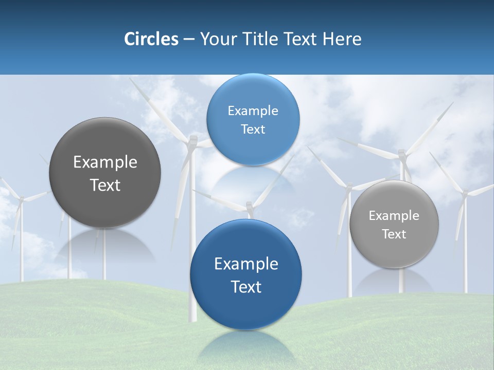 A Group Of Wind Turbines On A Green Hill PowerPoint Template