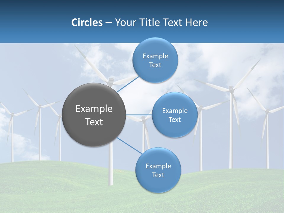 A Group Of Wind Turbines On A Green Hill PowerPoint Template