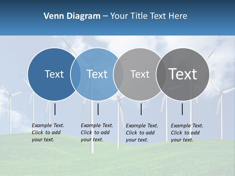 A Group Of Wind Turbines On A Green Hill PowerPoint Template