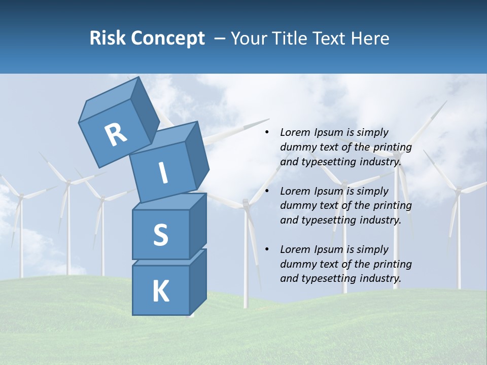 A Group Of Wind Turbines On A Green Hill PowerPoint Template