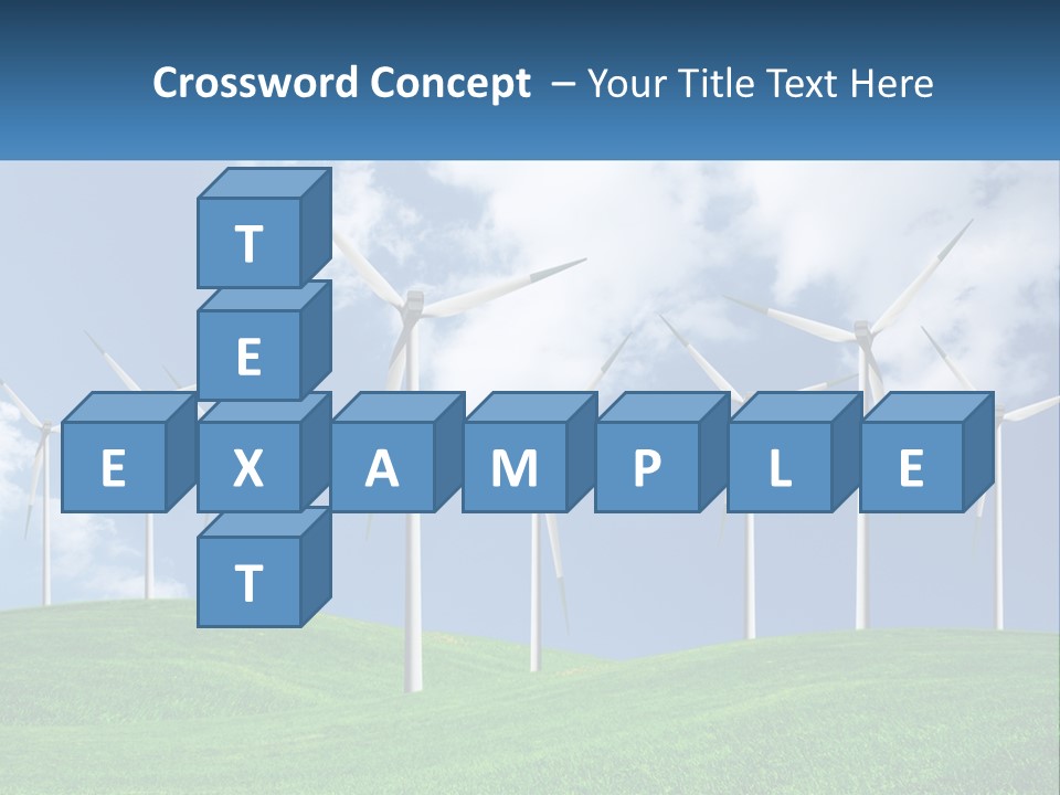 A Group Of Wind Turbines On A Green Hill PowerPoint Template