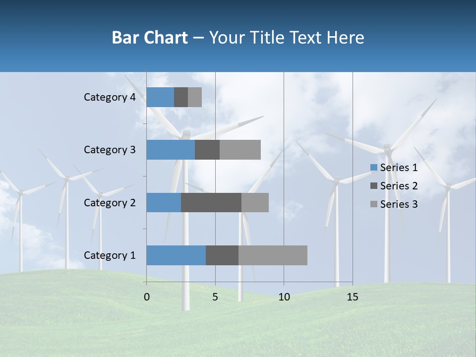 A Group Of Wind Turbines On A Green Hill PowerPoint Template