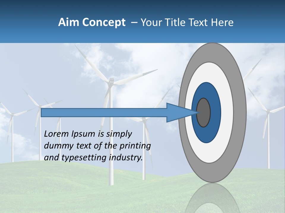A Group Of Wind Turbines On A Green Hill PowerPoint Template