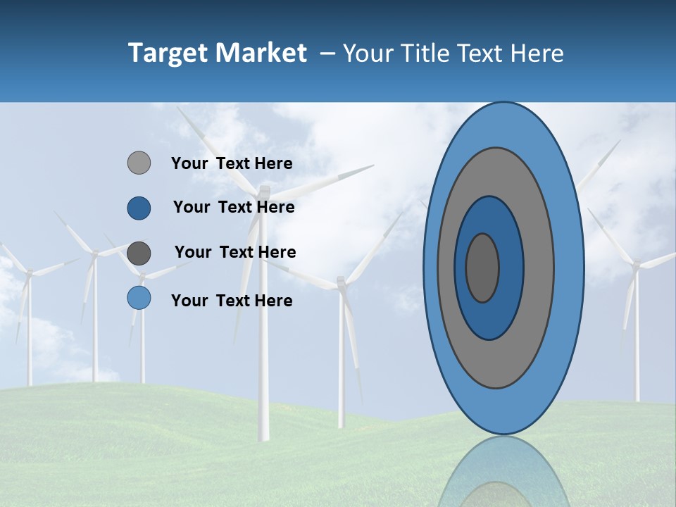 A Group Of Wind Turbines On A Green Hill PowerPoint Template