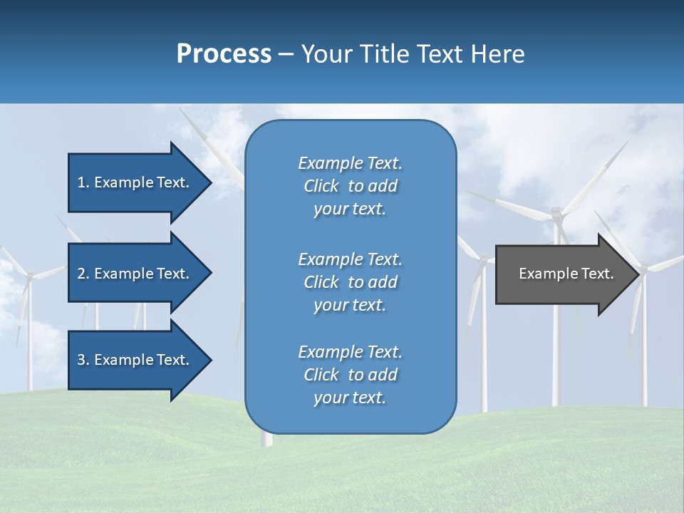 A Group Of Wind Turbines On A Green Hill PowerPoint Template