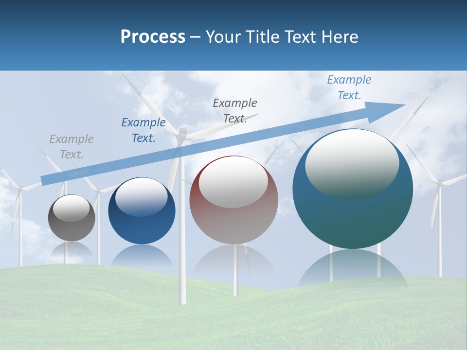 A Group Of Wind Turbines On A Green Hill PowerPoint Template