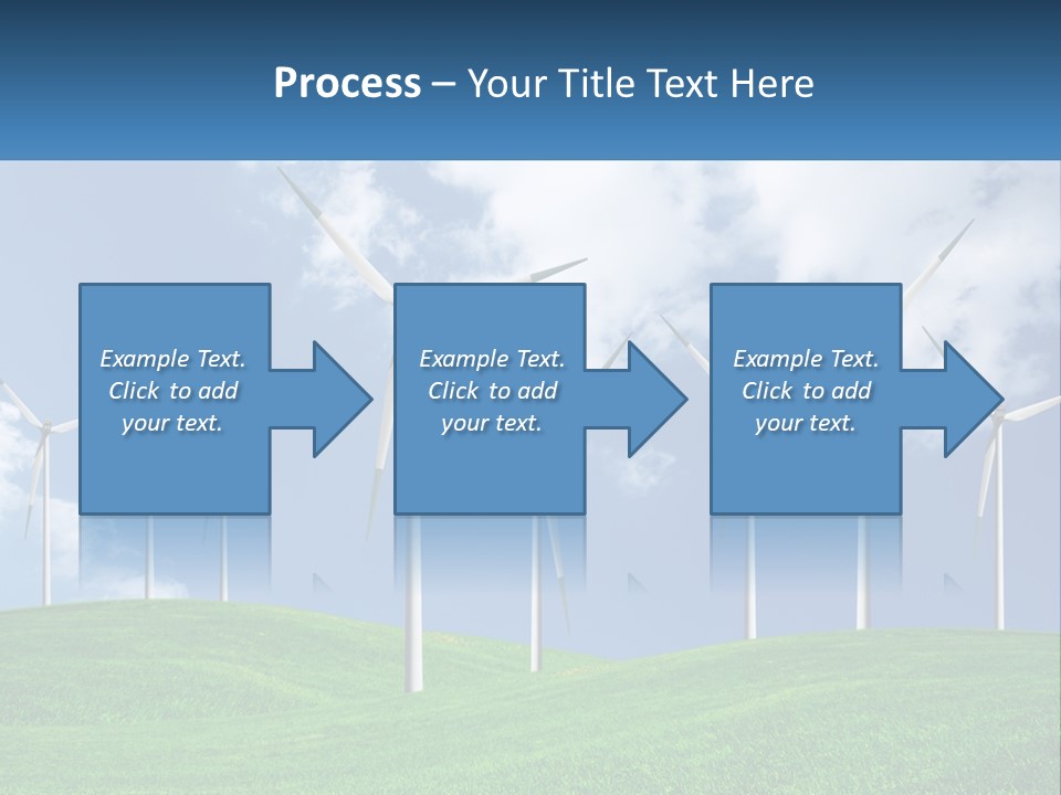 A Group Of Wind Turbines On A Green Hill PowerPoint Template