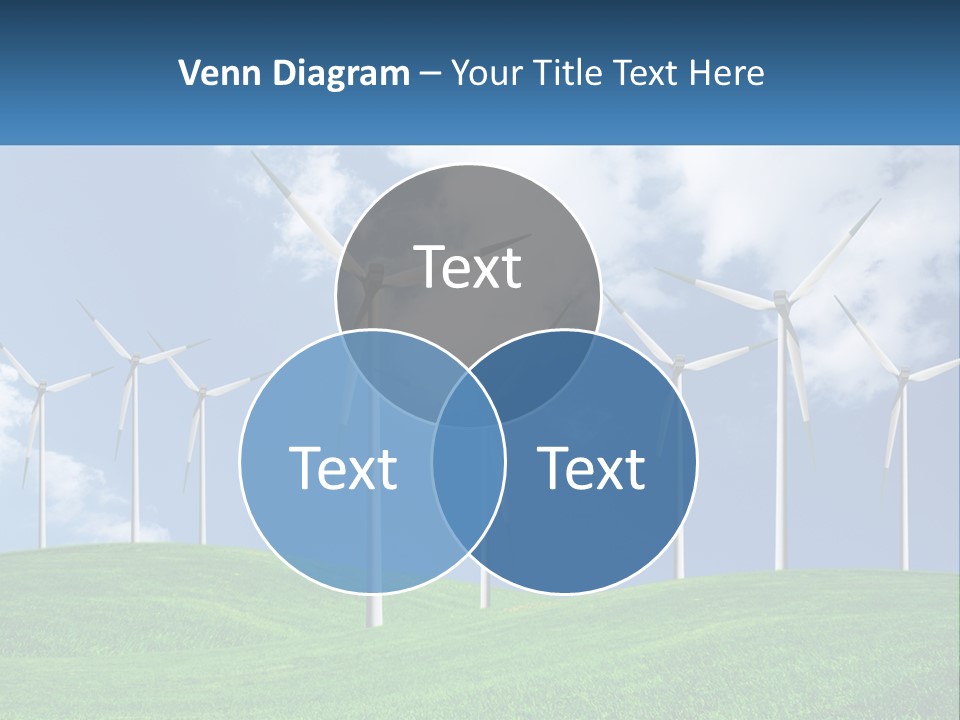 A Group Of Wind Turbines On A Green Hill PowerPoint Template