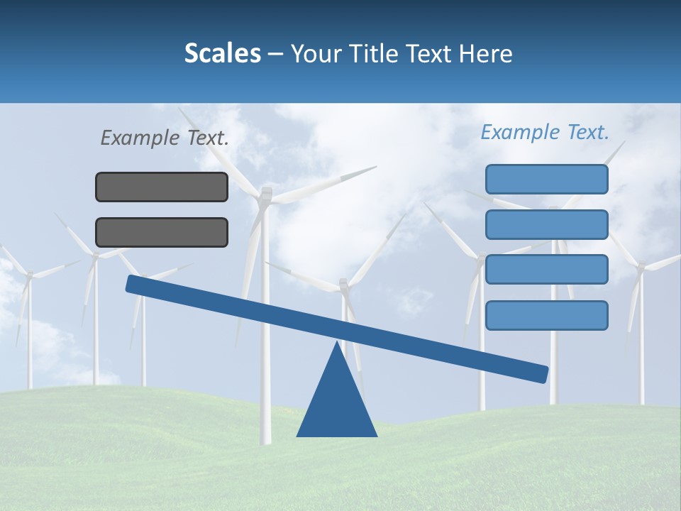 A Group Of Wind Turbines On A Green Hill PowerPoint Template