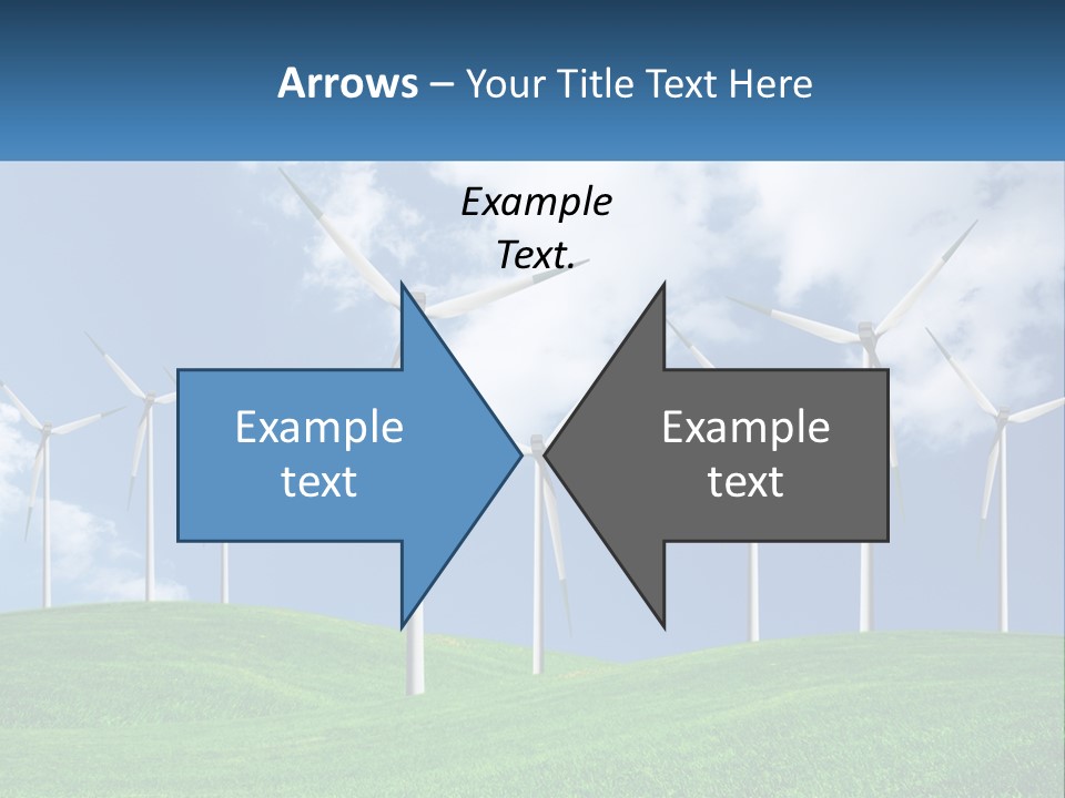 A Group Of Wind Turbines On A Green Hill PowerPoint Template