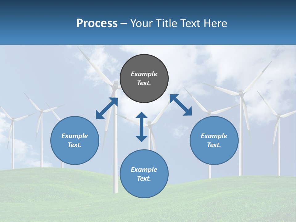 A Group Of Wind Turbines On A Green Hill PowerPoint Template