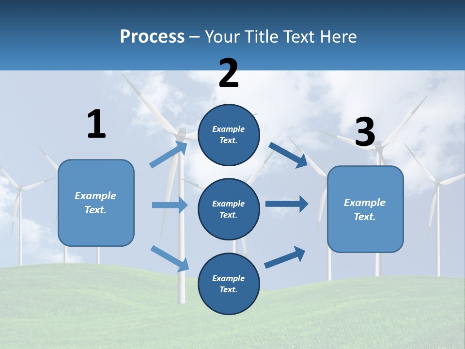 A Group Of Wind Turbines On A Green Hill PowerPoint Template