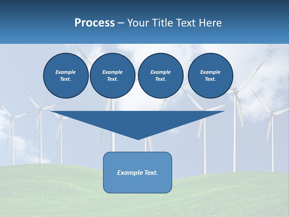 A Group Of Wind Turbines On A Green Hill PowerPoint Template