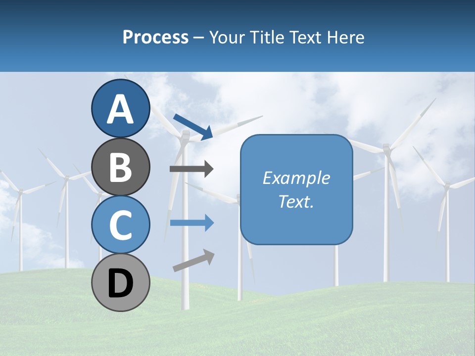 A Group Of Wind Turbines On A Green Hill PowerPoint Template