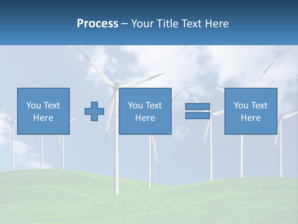 A Group Of Wind Turbines On A Green Hill PowerPoint Template
