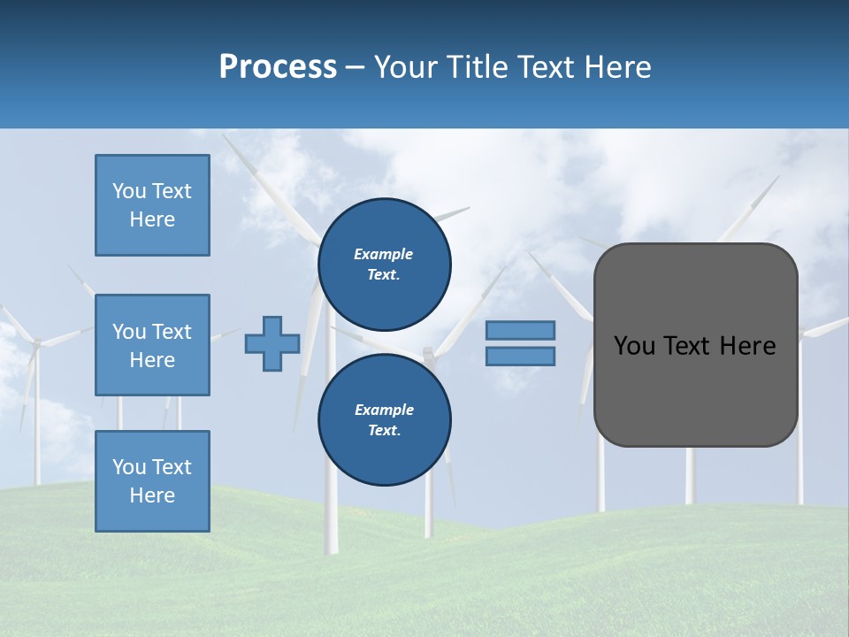 A Group Of Wind Turbines On A Green Hill PowerPoint Template