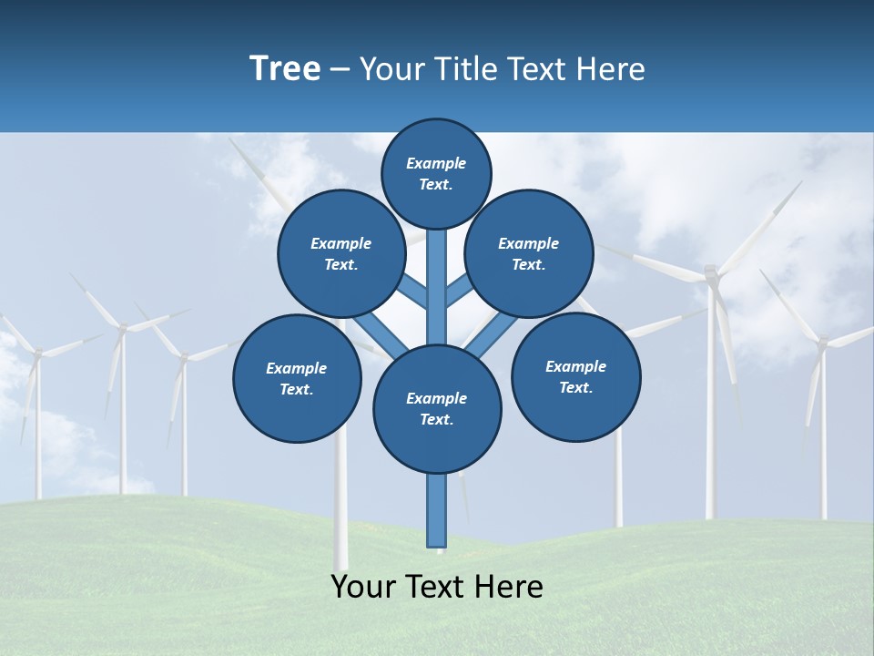 A Group Of Wind Turbines On A Green Hill PowerPoint Template