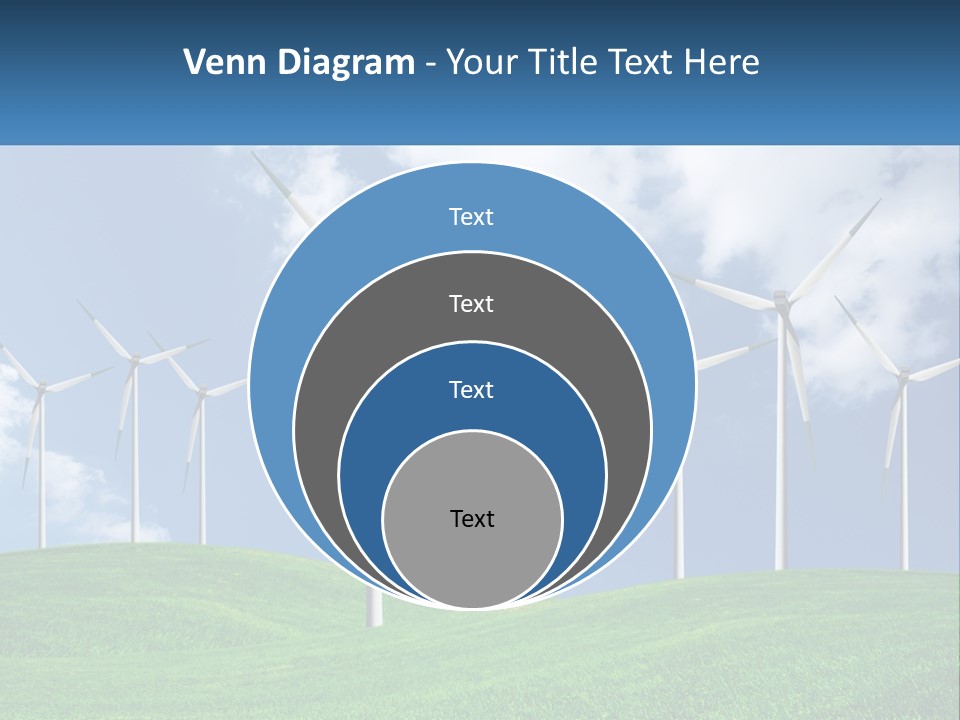 A Group Of Wind Turbines On A Green Hill PowerPoint Template