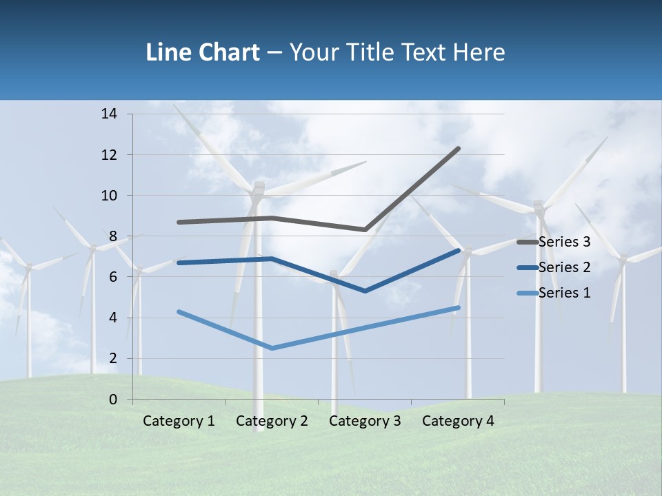 A Group Of Wind Turbines On A Green Hill PowerPoint Template