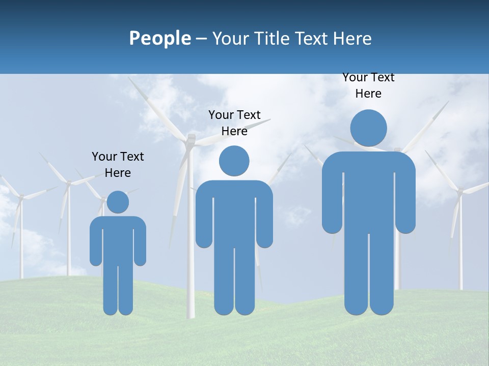A Group Of Wind Turbines On A Green Hill PowerPoint Template
