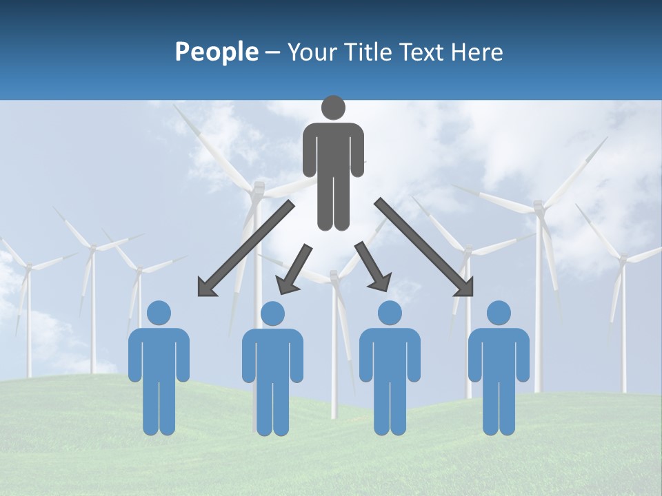 A Group Of Wind Turbines On A Green Hill PowerPoint Template