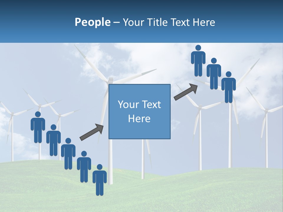 A Group Of Wind Turbines On A Green Hill PowerPoint Template