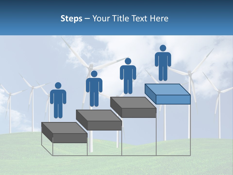 A Group Of Wind Turbines On A Green Hill PowerPoint Template