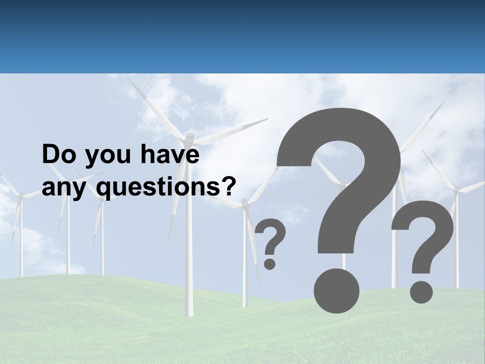A Group Of Wind Turbines On A Green Hill PowerPoint Template