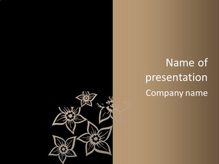 A Black And Gold Floral Powerpoint Presentation PowerPoint Template