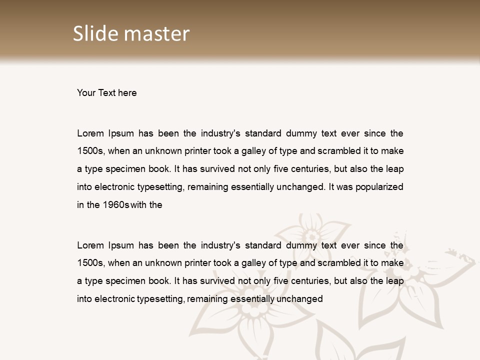 A Black And Gold Floral Powerpoint Presentation PowerPoint Template