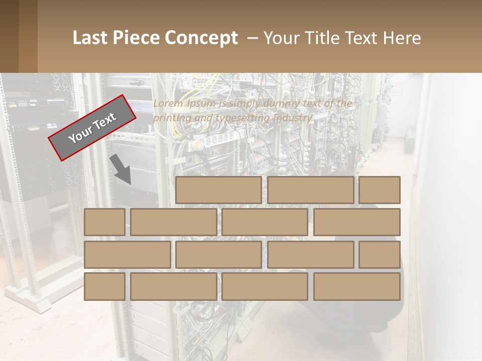 A Man Sitting On The Floor In Front Of A Server PowerPoint Template
