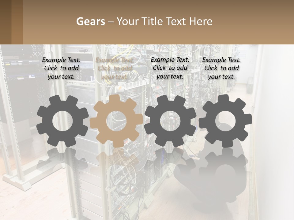 A Man Sitting On The Floor In Front Of A Server PowerPoint Template
