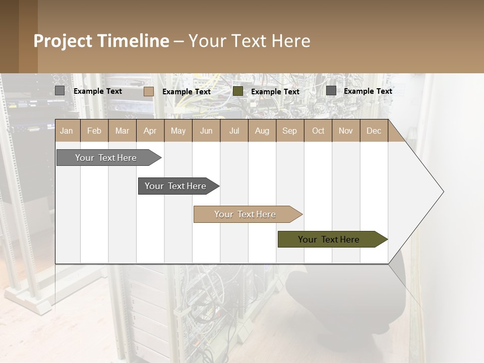 A Man Sitting On The Floor In Front Of A Server PowerPoint Template