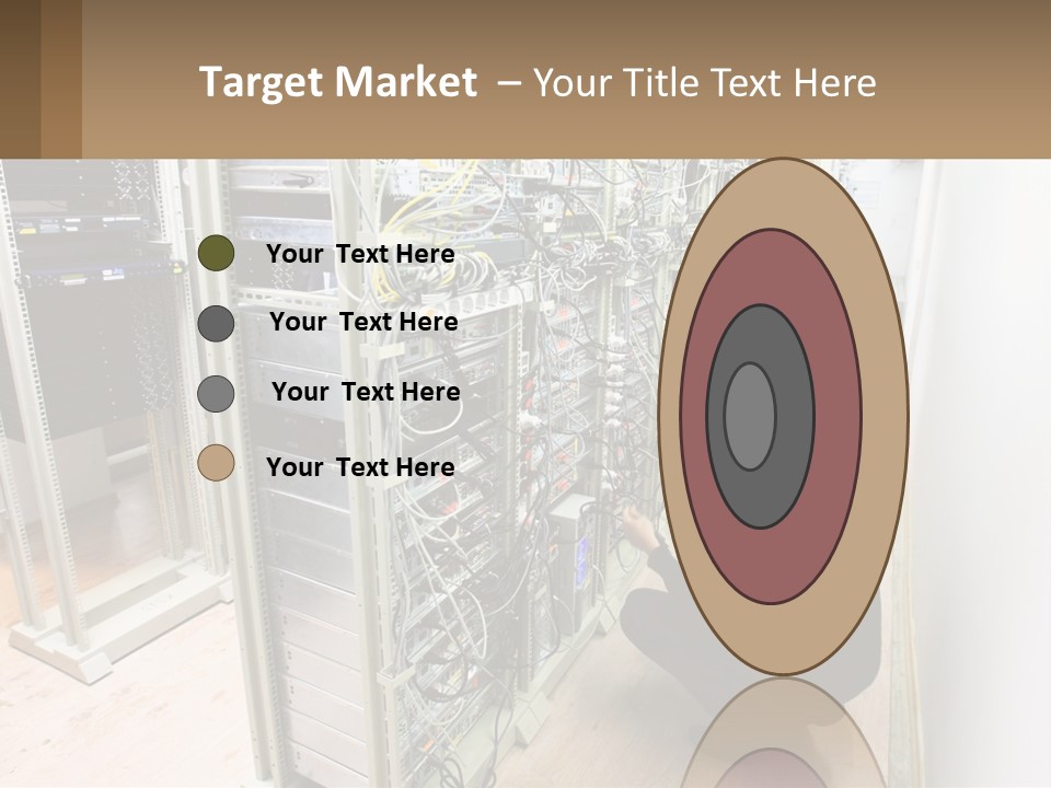 A Man Sitting On The Floor In Front Of A Server PowerPoint Template