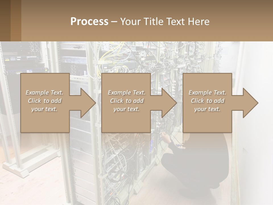 A Man Sitting On The Floor In Front Of A Server PowerPoint Template