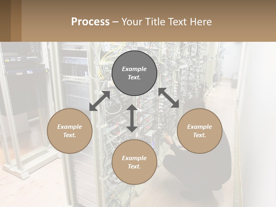 A Man Sitting On The Floor In Front Of A Server PowerPoint Template
