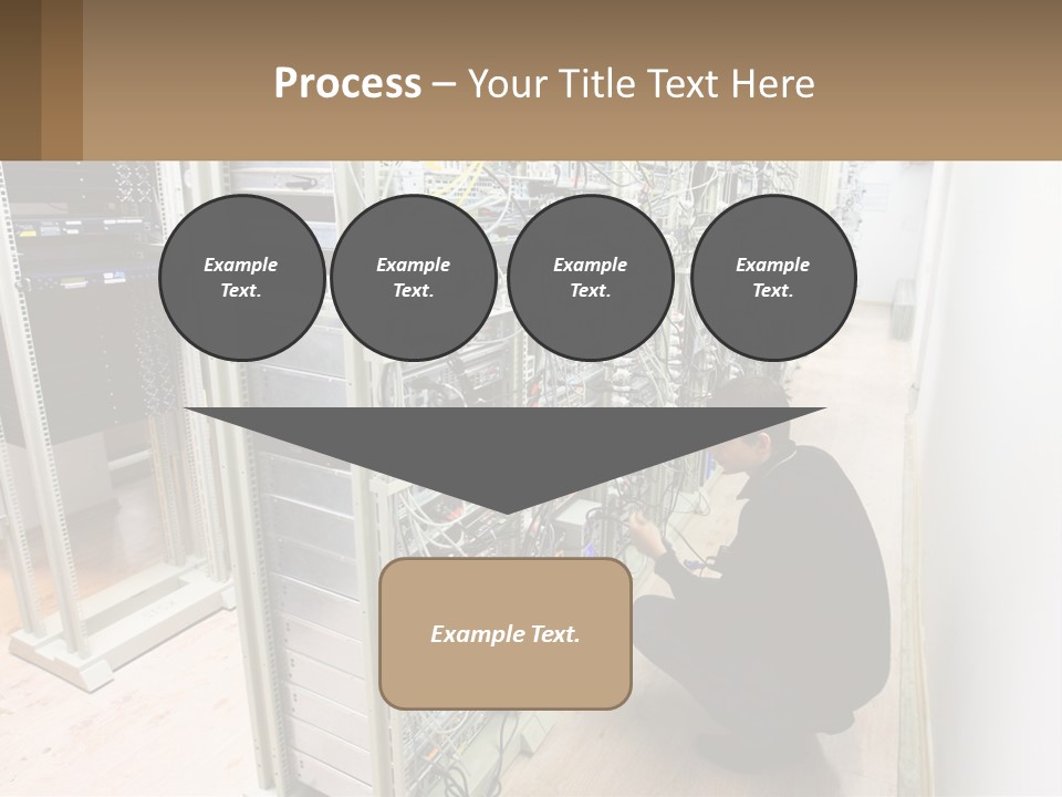 A Man Sitting On The Floor In Front Of A Server PowerPoint Template
