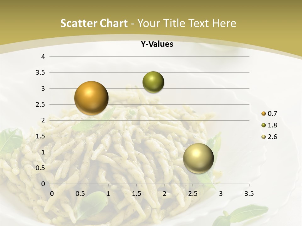 A Plate Of Pasta With Basil Leaves On It PowerPoint Template